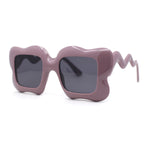 Bubbly Hazy Cloud Shape Rectangle Funky Runway Sunglasses