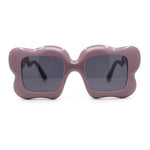 Bubbly Hazy Cloud Shape Rectangle Funky Runway Sunglasses