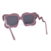 Bubbly Hazy Cloud Shape Rectangle Funky Runway Sunglasses