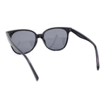 Polarized Classy Iconic Feminine Thin Plastic Horn Rim Round Sunglasses