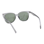 Polarized Classy Iconic Feminine Thin Plastic Horn Rim Round Sunglasses