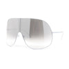 XXL Oversized Metal Rim Curved Monolens Shield Racer Sunglasses