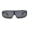 Futuristic Cyber Narrow Rectangle Shield Plastic Sunglasses