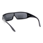 Futuristic Cyber Narrow Rectangle Shield Plastic Sunglasses