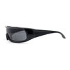 Futuristic Cyber Narrow Rectangle Shield Plastic Sunglasses