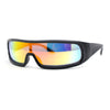 Futuristic Cyber Narrow Rectangle Shield Plastic Sunglasses