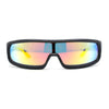 Futuristic Cyber Narrow Rectangle Shield Plastic Sunglasses