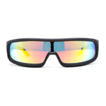 Futuristic Cyber Narrow Rectangle Shield Plastic Sunglasses
