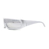 Futuristic Cyber Narrow Rectangle Shield Plastic Sunglasses