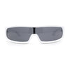 Futuristic Cyber Narrow Rectangle Shield Plastic Sunglasses