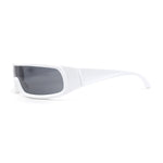 Futuristic Cyber Narrow Rectangle Shield Plastic Sunglasses