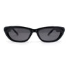 Womens Narrow Rectangular Cat Eye Retro Plastic Sunglasses