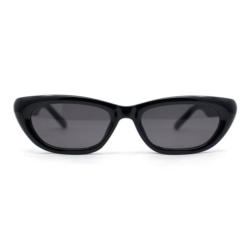 Womens Narrow Rectangular Cat Eye Retro Plastic Sunglasses