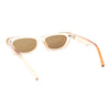 Womens Narrow Rectangular Cat Eye Retro Plastic Sunglasses