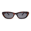 Womens Narrow Rectangular Cat Eye Retro Plastic Sunglasses