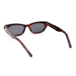 Womens Narrow Rectangular Cat Eye Retro Plastic Sunglasses