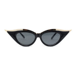 Women Elaborate Metal Brow Trim Gothic Cat Eye Retro Sunglasses