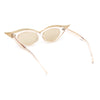 Women Elaborate Metal Brow Trim Gothic Cat Eye Retro Sunglasses