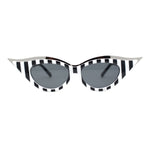 Women Elaborate Metal Brow Trim Gothic Cat Eye Retro Sunglasses