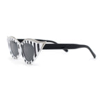 Women Elaborate Metal Brow Trim Gothic Cat Eye Retro Sunglasses