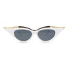 Women Elaborate Metal Brow Trim Gothic Cat Eye Retro Sunglasses