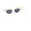 Women Elaborate Metal Brow Trim Gothic Cat Eye Retro Sunglasses