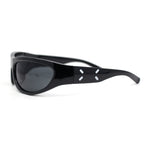 Classic 90s Style Sport Oval Round Plastic Sunglasses