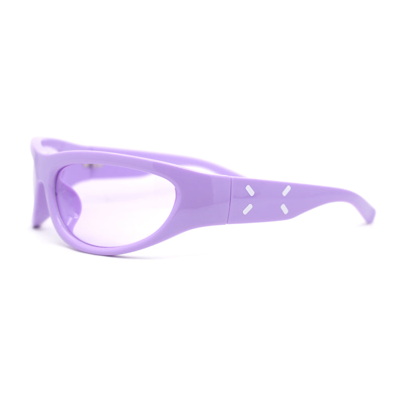 Classic 90s Style Sport Oval Round Plastic Sunglasses