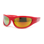 Classic 90s Style Sport Oval Round Plastic Sunglasses