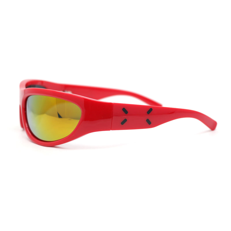 Classic 90s Style Sport Oval Round Plastic Sunglasses