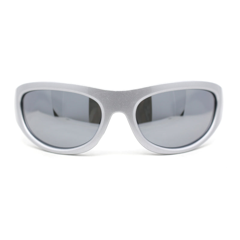 Classic 90s Style Sport Oval Round Plastic Sunglasses