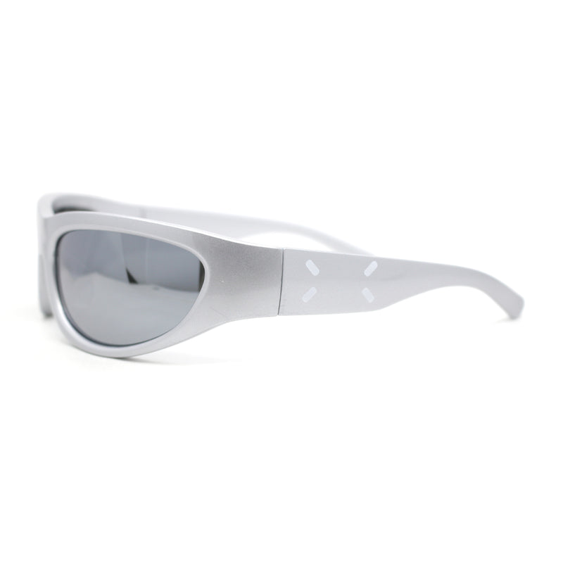 Classic 90s Style Sport Oval Round Plastic Sunglasses