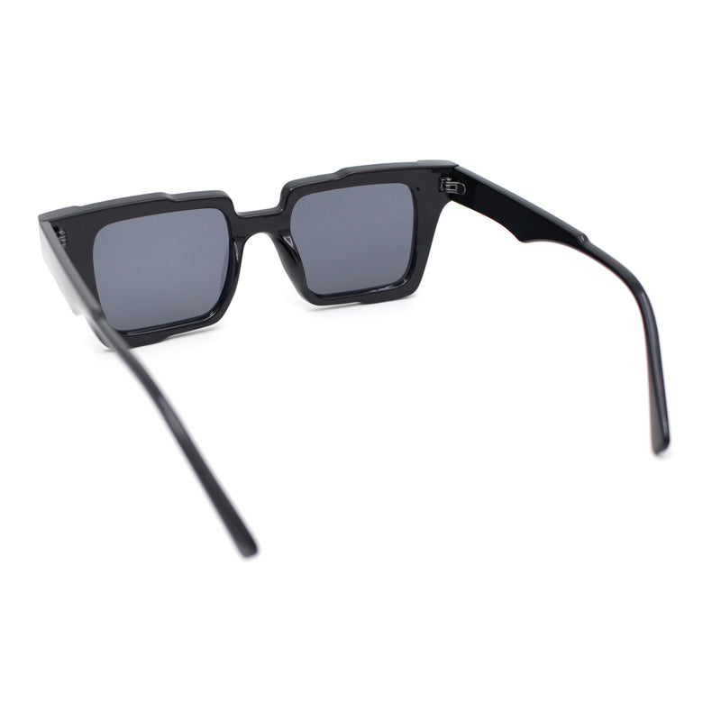 Womens Old Fashion Retro Horn Rim Plastic Rectangular Sunglasses