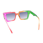 Womens Old Fashion Retro Horn Rim Plastic Rectangular Sunglasses