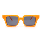 Womens Old Fashion Retro Horn Rim Plastic Rectangular Sunglasses