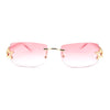 Womens Rhinestone Star Jewel Rimless Designer Sunglasses