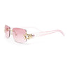 Womens Rhinestone Star Jewel Rimless Designer Sunglasses