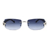 Womens Rhinestone Star Jewel Rimless Designer Sunglasses