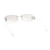 Womens Rhinestone Star Jewel Rimless Designer Sunglasses