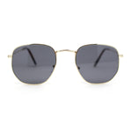 Polarized Mens Retro Hipster Thin Metal Rim Rectangle Sunglasses