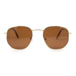 Polarized Mens Retro Hipster Thin Metal Rim Rectangle Sunglasses