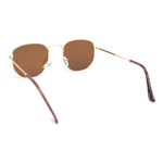 Polarized Mens Retro Hipster Thin Metal Rim Rectangle Sunglasses