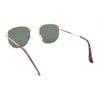 Polarized Mens Retro Hipster Thin Metal Rim Rectangle Sunglasses