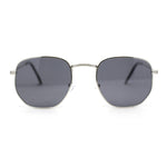 Polarized Mens Retro Hipster Thin Metal Rim Rectangle Sunglasses