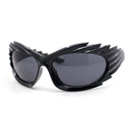 Runway Thorny Beveled Wrap Around Plastic Sport Sunglasses