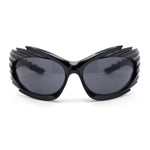 Runway Thorny Beveled Wrap Around Plastic Sport Sunglasses