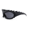 Runway Thorny Beveled Wrap Around Plastic Sport Sunglasses