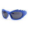 Runway Thorny Beveled Wrap Around Plastic Sport Sunglasses