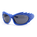 Runway Thorny Beveled Wrap Around Plastic Sport Sunglasses