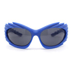 Runway Thorny Beveled Wrap Around Plastic Sport Sunglasses